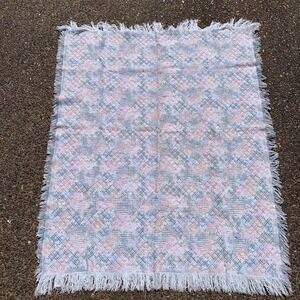 Vintage Colorful Hearts Cottagecore Fringe Woven Tapestry Throw Blanket